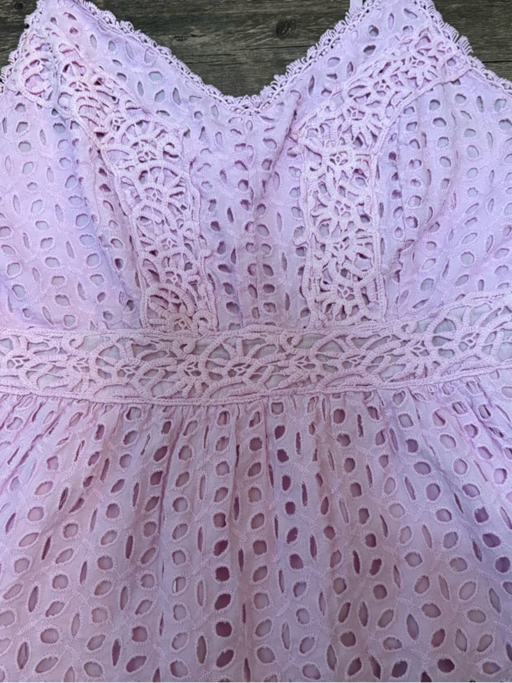 Japna Lavender Eyelet Lace Peplum Tank Top - Picture 2 of 6